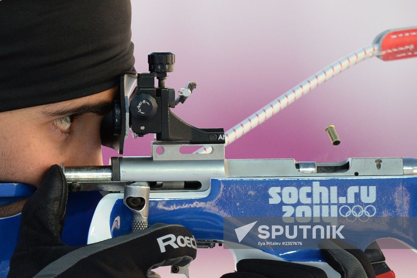 2014 Winter Olympics. Biathlon. Men. Sprint race. Trainings