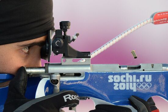 2014 Winter Olympics. Biathlon. Men. Sprint race. Trainings