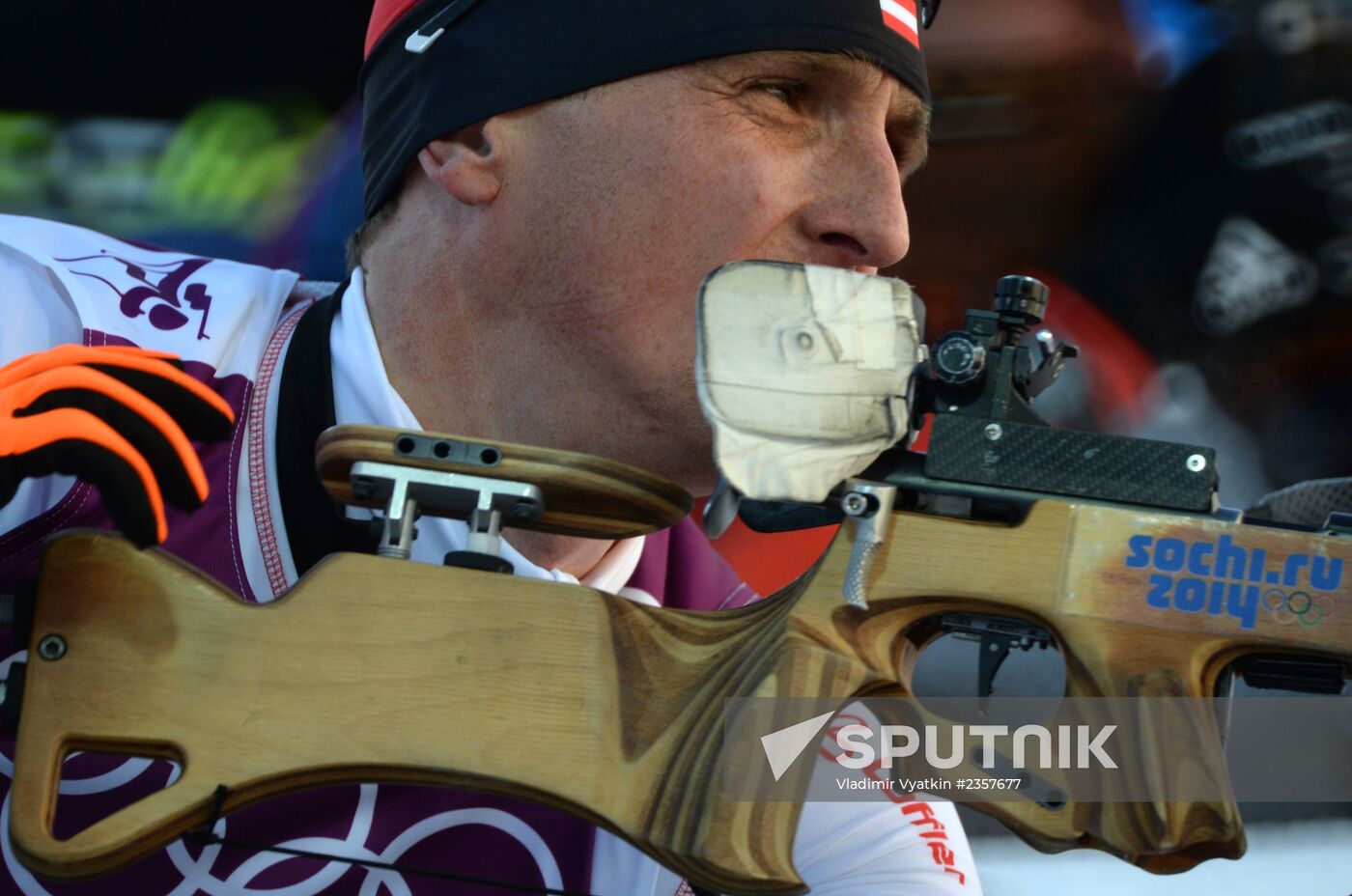 2014 Winter Olympics. Biathlon. Men. Sprint race. Trainings