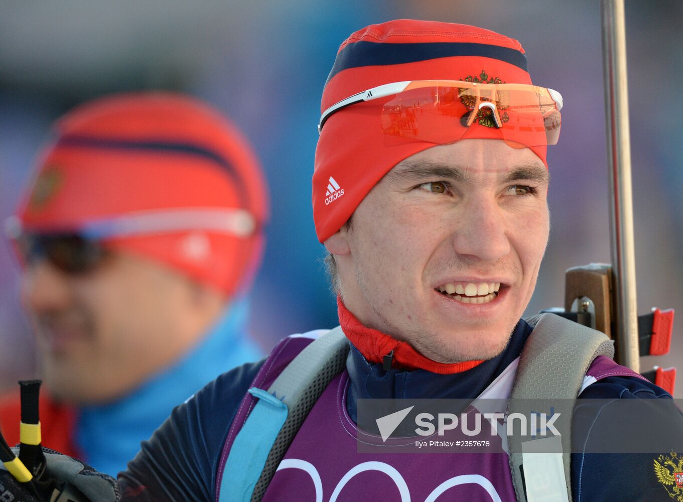 2014 Winter Olympics. Biathlon. Men. Sprint race. Trainings