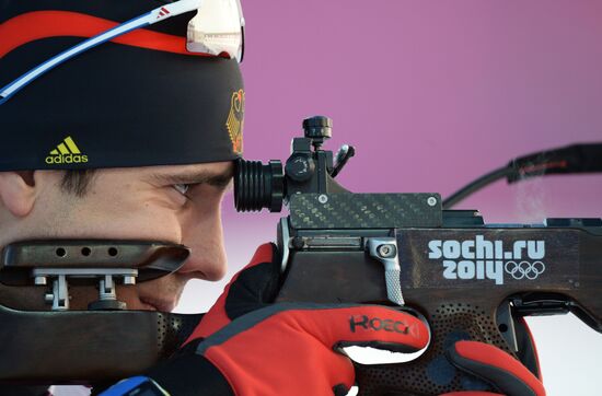 2014 Winter Olympics. Biathlon. Men. Sprint race. Trainings