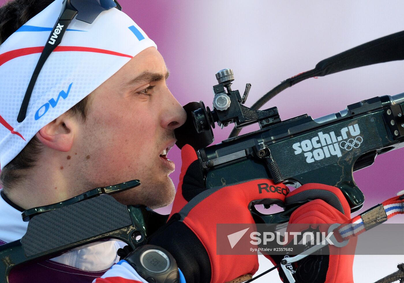 2014 Winter Olympics. Biathlon. Men. Sprint race. Trainings