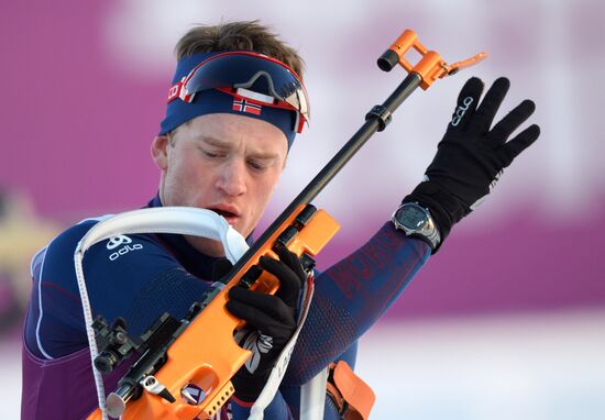 2014 Winter Olympics. Biathlon. Men. Sprint race. Trainings