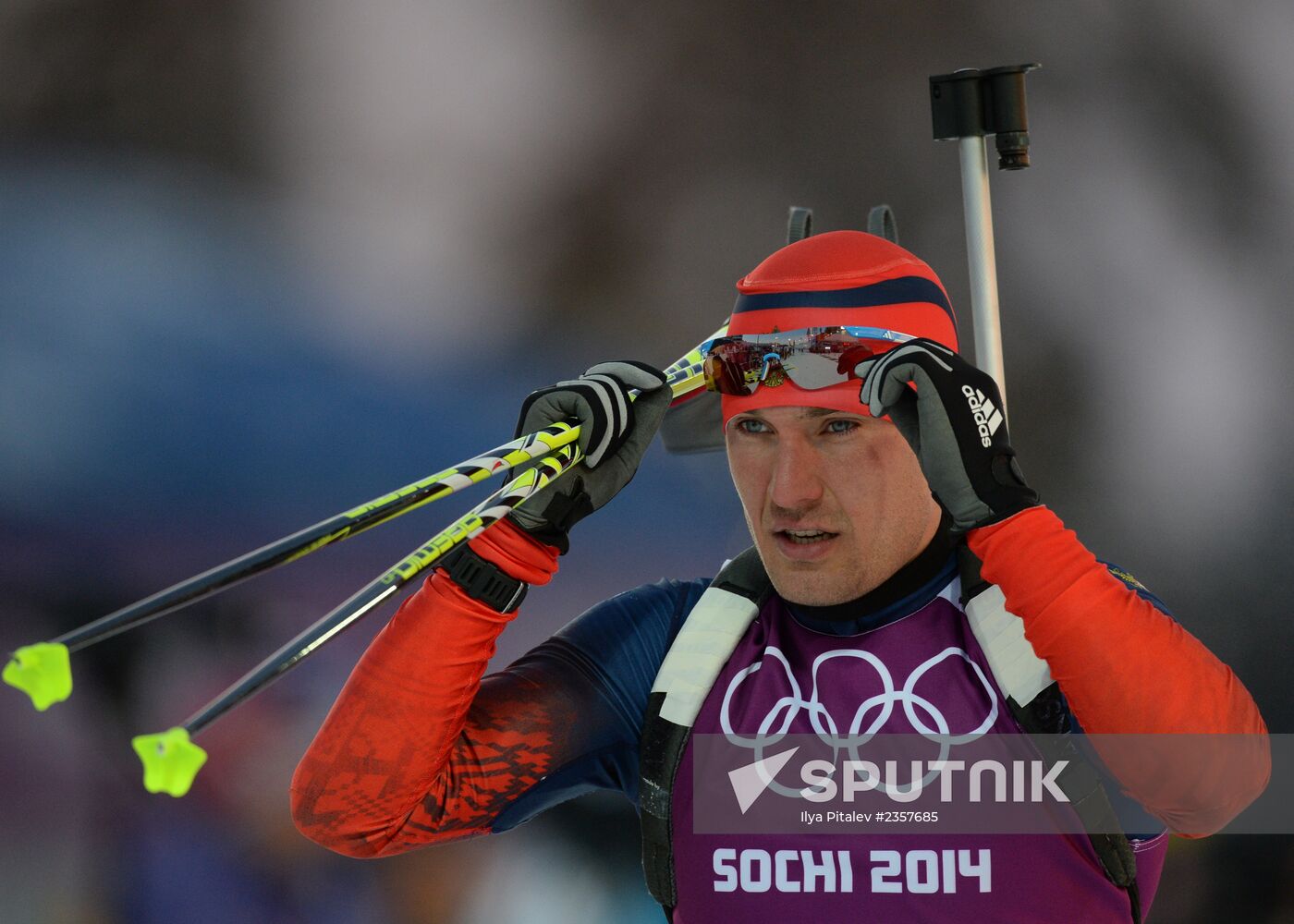 2014 Winter Olympics. Biathlon. Men. Sprint race. Trainings