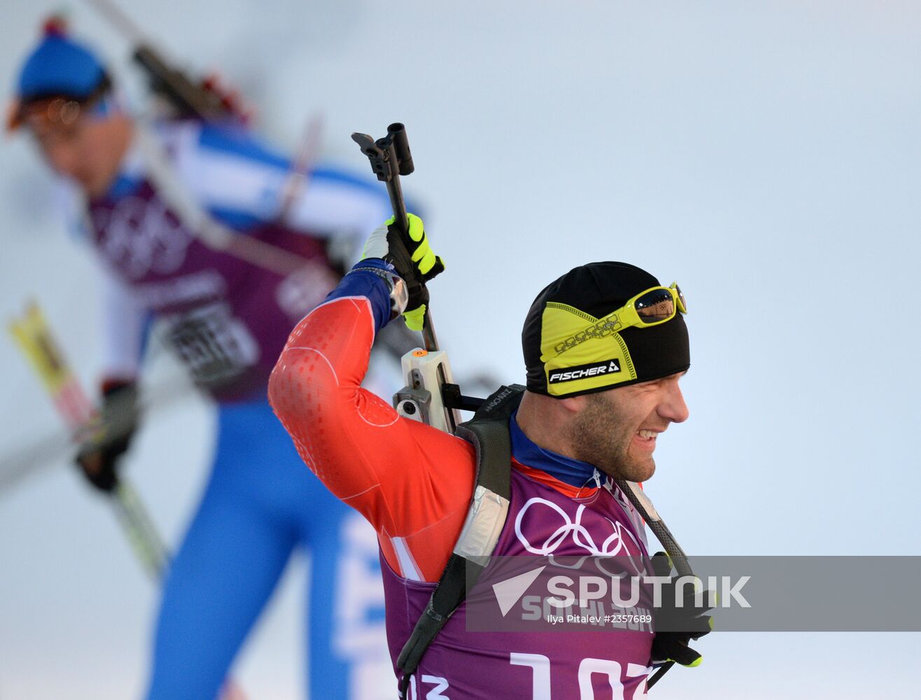 2014 Winter Olympics. Biathlon. Men. Sprint race. Trainings