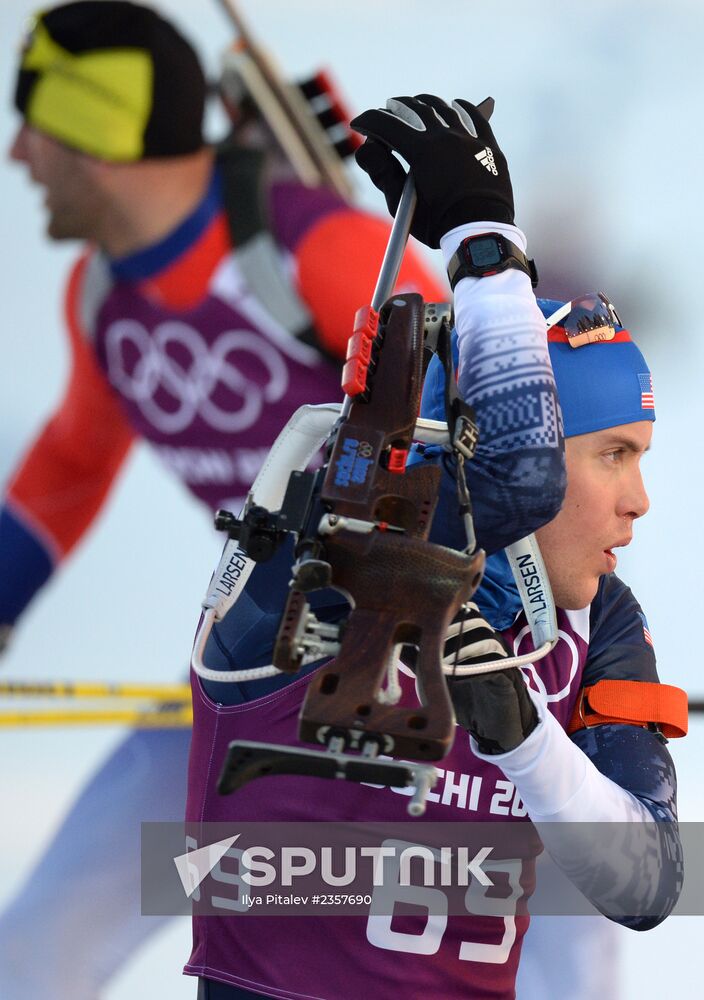 2014 Winter Olympics. Biathlon. Men. Sprint race. Trainings