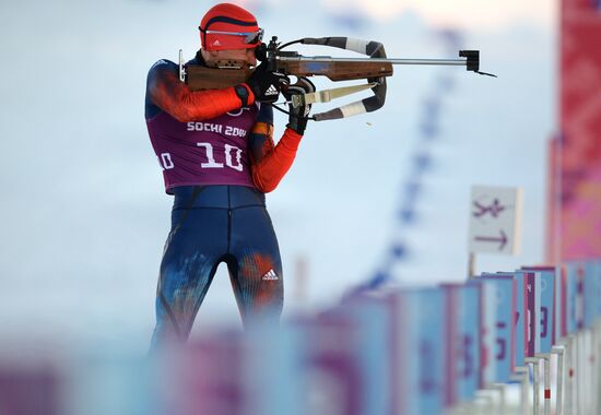 2014 Winter Olympics. Biathlon. Men. Sprint race. Trainings