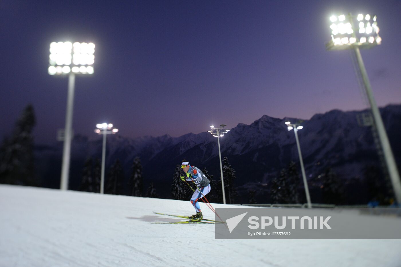 2014 Winter Olympics. Biathlon. Men. Sprint race. Trainings