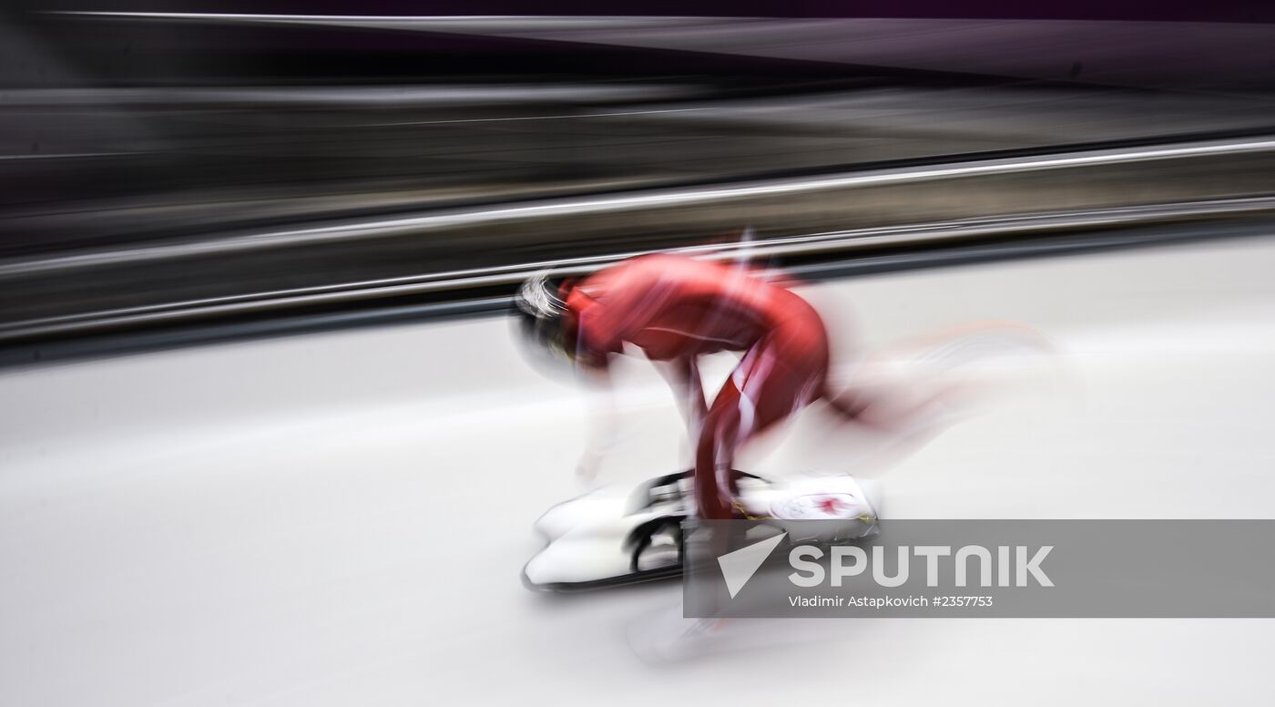 XXII Olympic Winter Games. Skeleton. Training sessions