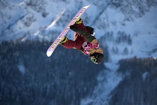 2014 Winter Olympics. Snowboard. Men's slopestyle. Training sessions