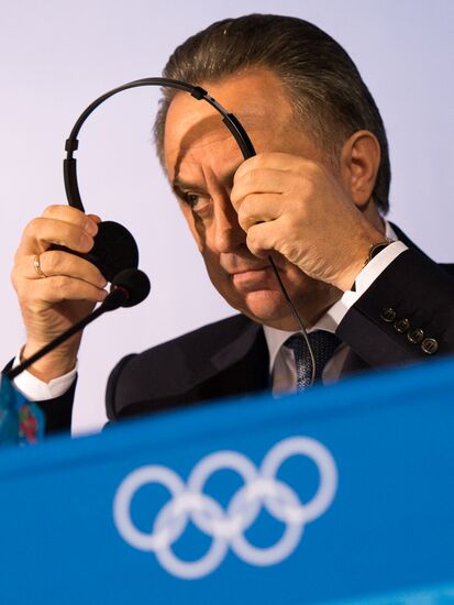 News conference on results of preparation for Games in Sochi in Olympic Park