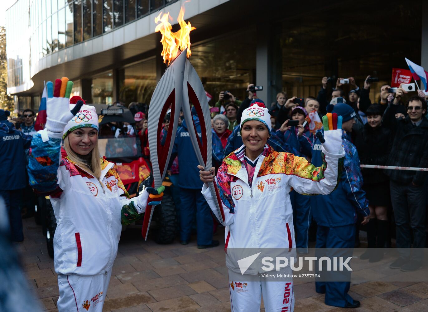 Olympic torch relay. Sochi. Day 2