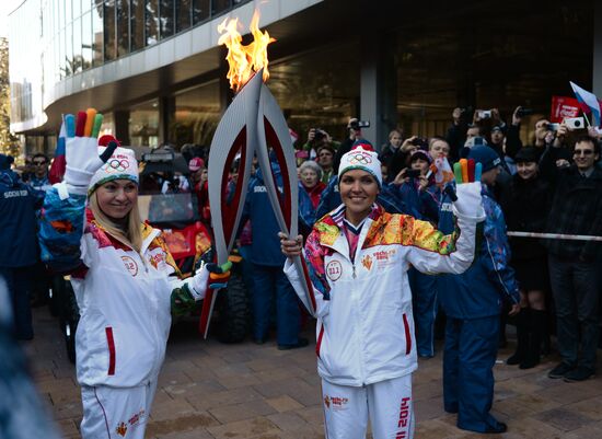 Olympic torch relay. Sochi. Day 2