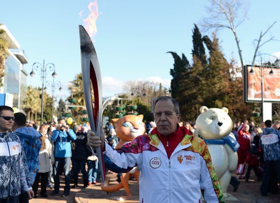 Olympic torch relay. Sochi. Day 2