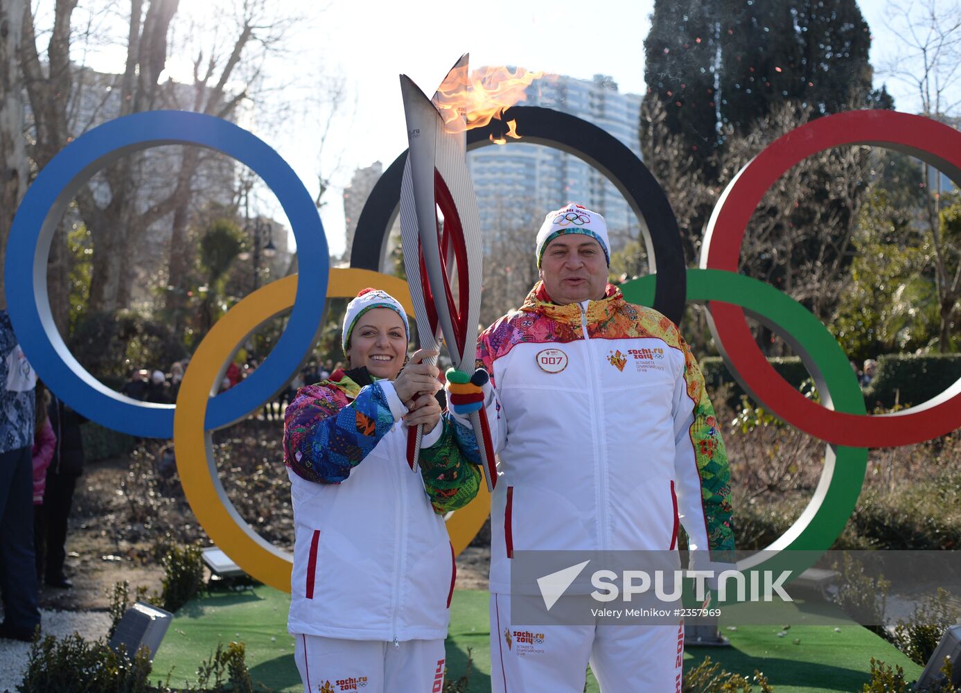 Olympic torch relay. Sochi. Day 2