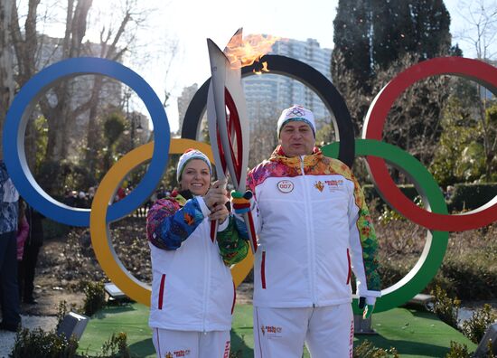 Olympic torch relay. Sochi. Day 2