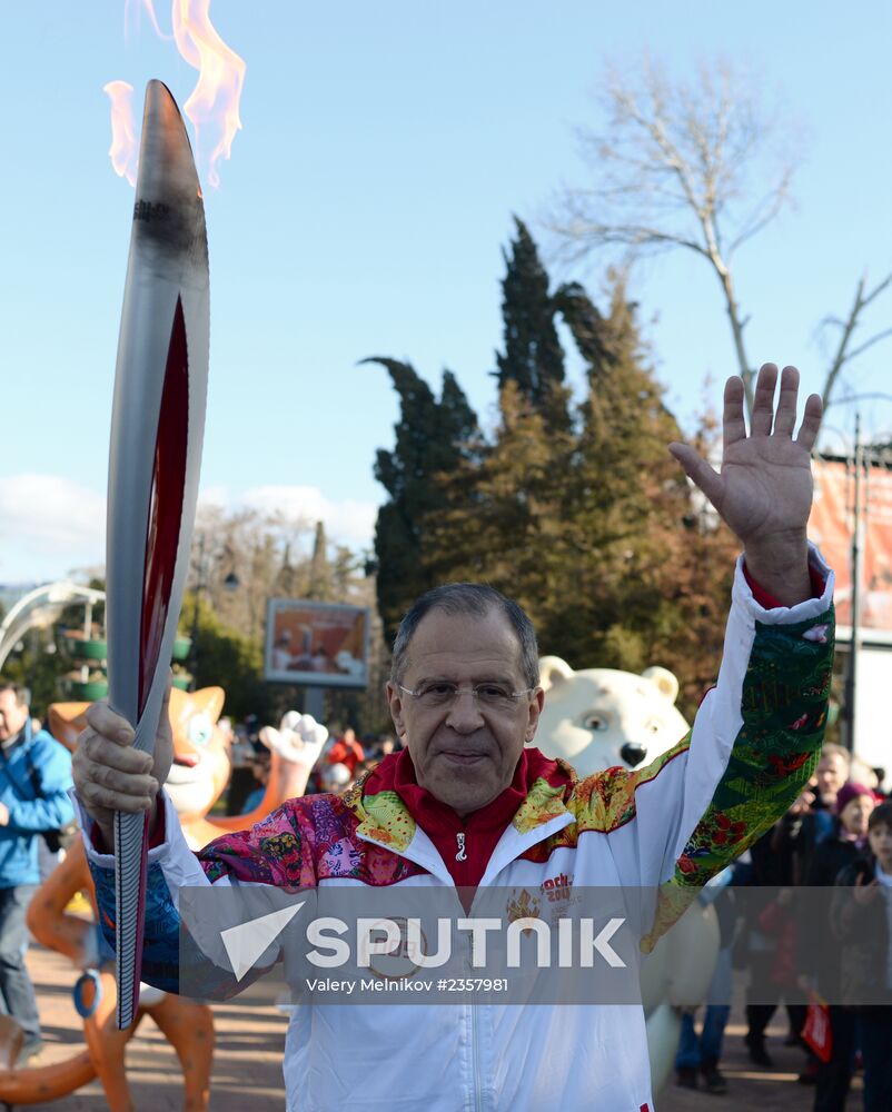 Olympic torch relay. Sochi. Day 2