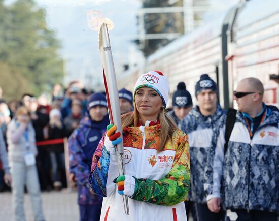 Olympic torch relay. Sochi. Day 2