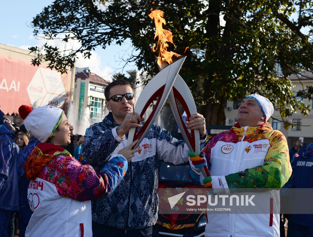 Olympic torch relay. Sochi. Day 2