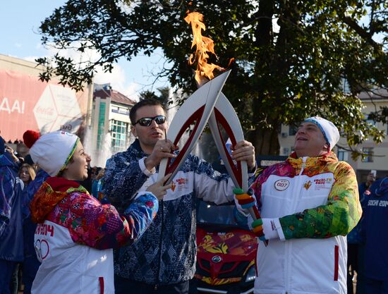 Olympic torch relay. Sochi. Day 2