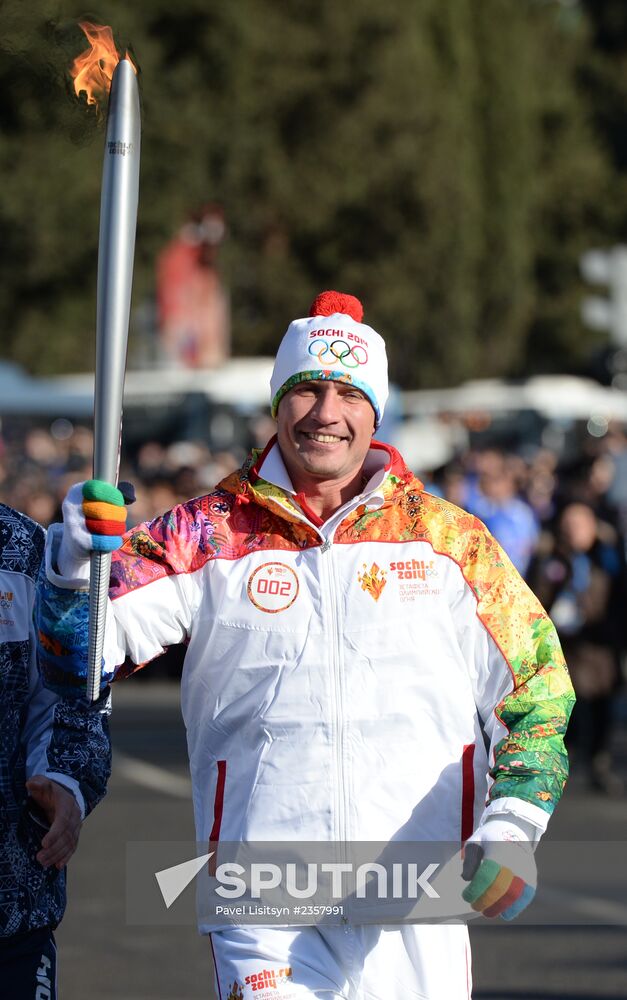 Olympic torch relay. Sochi. Day 2