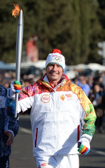Olympic torch relay. Sochi. Day 2