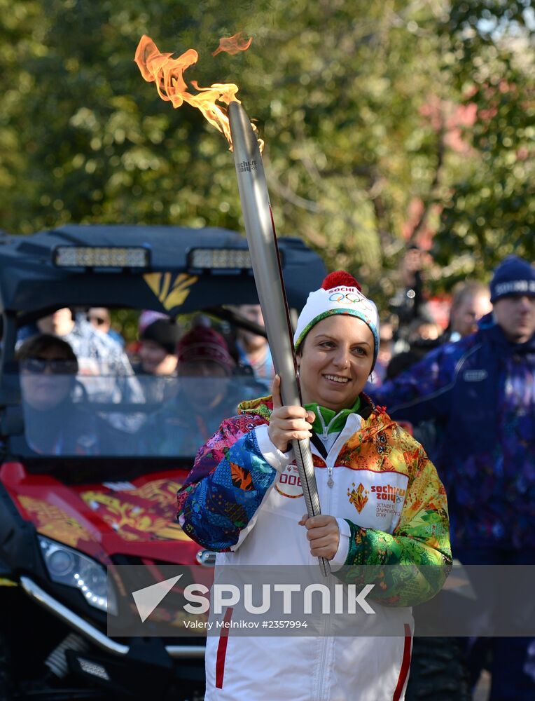 Olympic torch relay. Sochi. Day 2