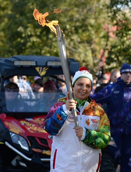 Olympic torch relay. Sochi. Day 2