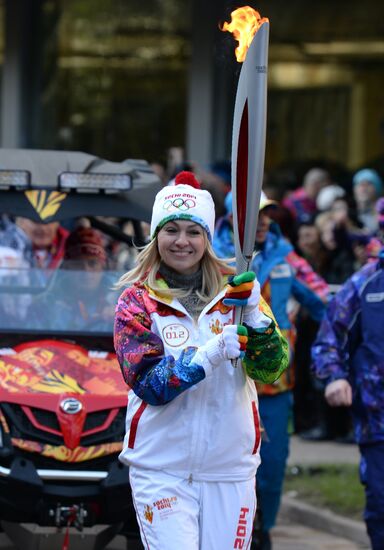 Olympic torch relay. Sochi. Day 2