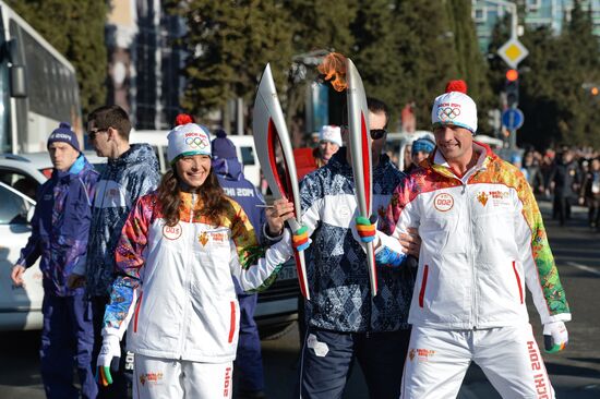 Olympic torch relay. Sochi. Day 2