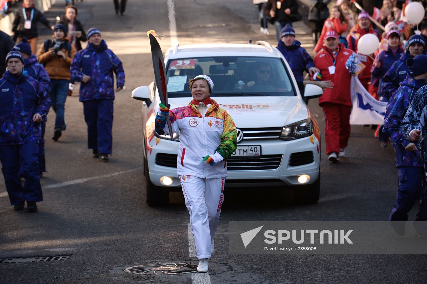 Olympic torch relay. Sochi. Day 2