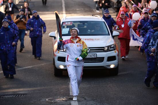 Olympic torch relay. Sochi. Day 2