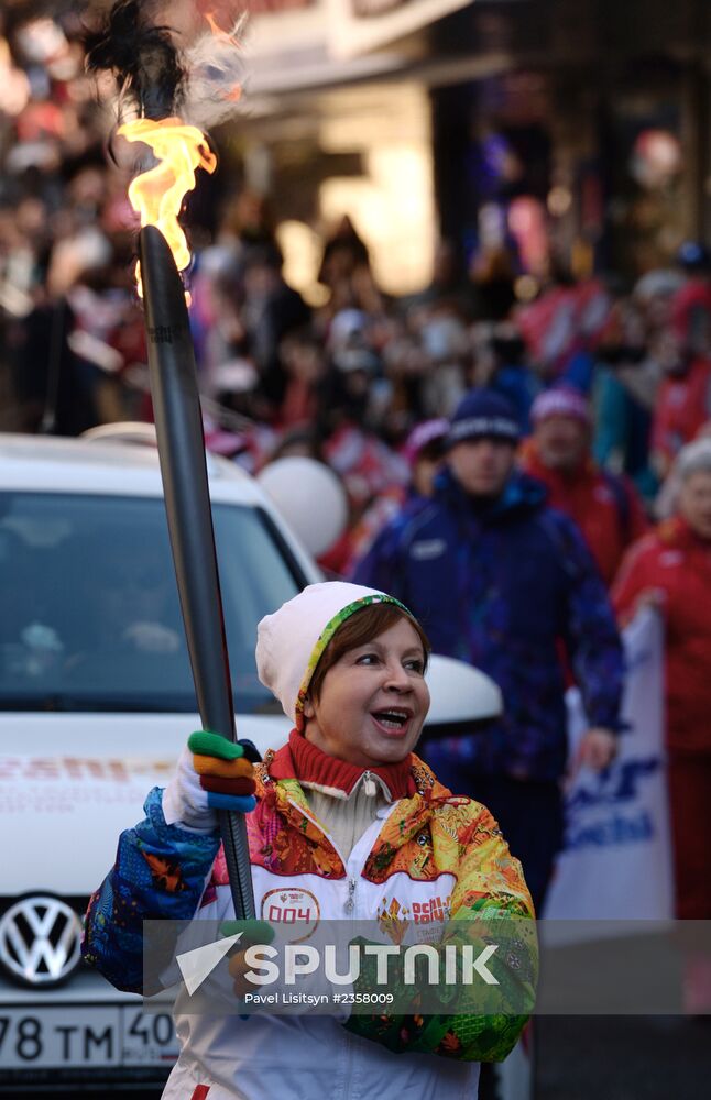 Olympic torch relay. Sochi. Day 2