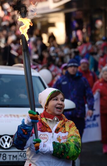 Olympic torch relay. Sochi. Day 2