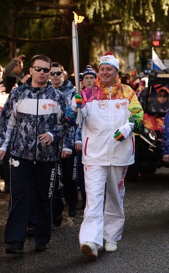 Olympic torch relay. Sochi. Day 2