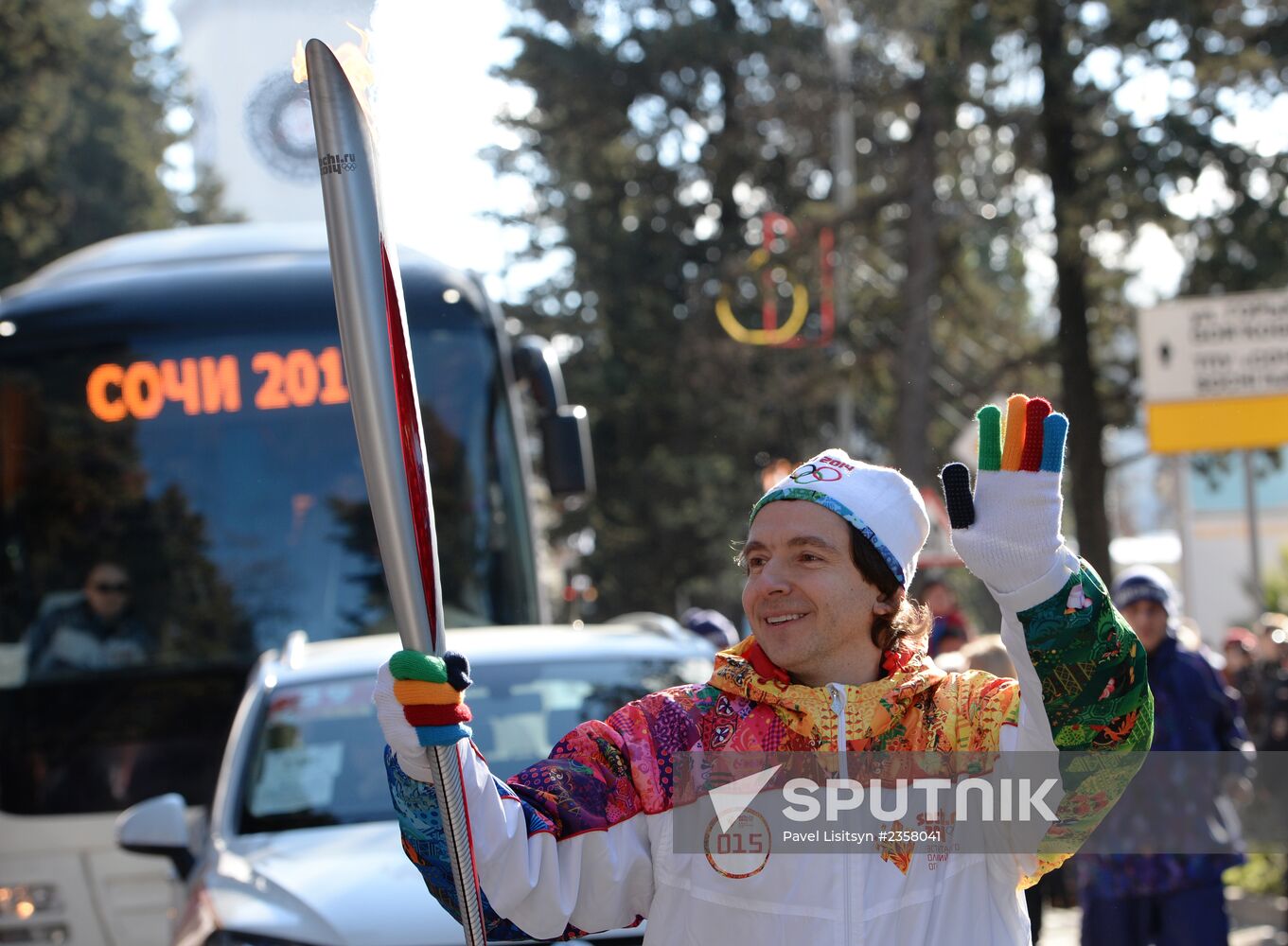 Olympic torch relay. Sochi. Day 2