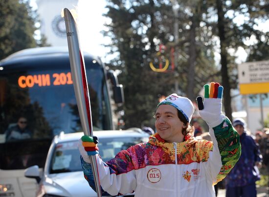 Olympic torch relay. Sochi. Day 2