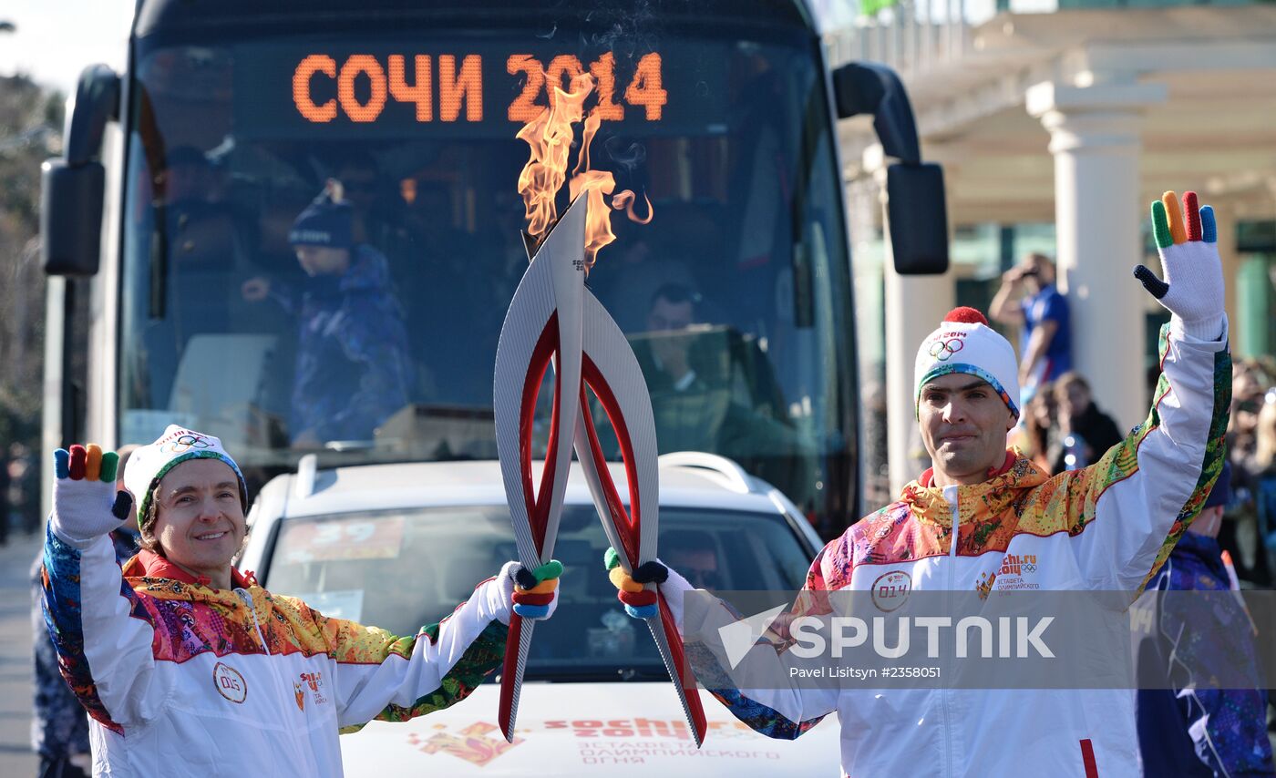 Olympic torch relay. Sochi. Day 2