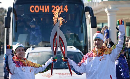 Olympic torch relay. Sochi. Day 2