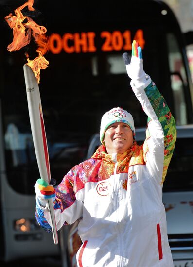 Olympic torch relay. Sochi. Day 2