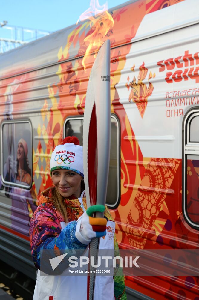 Olympic torch relay. Sochi. Day 2