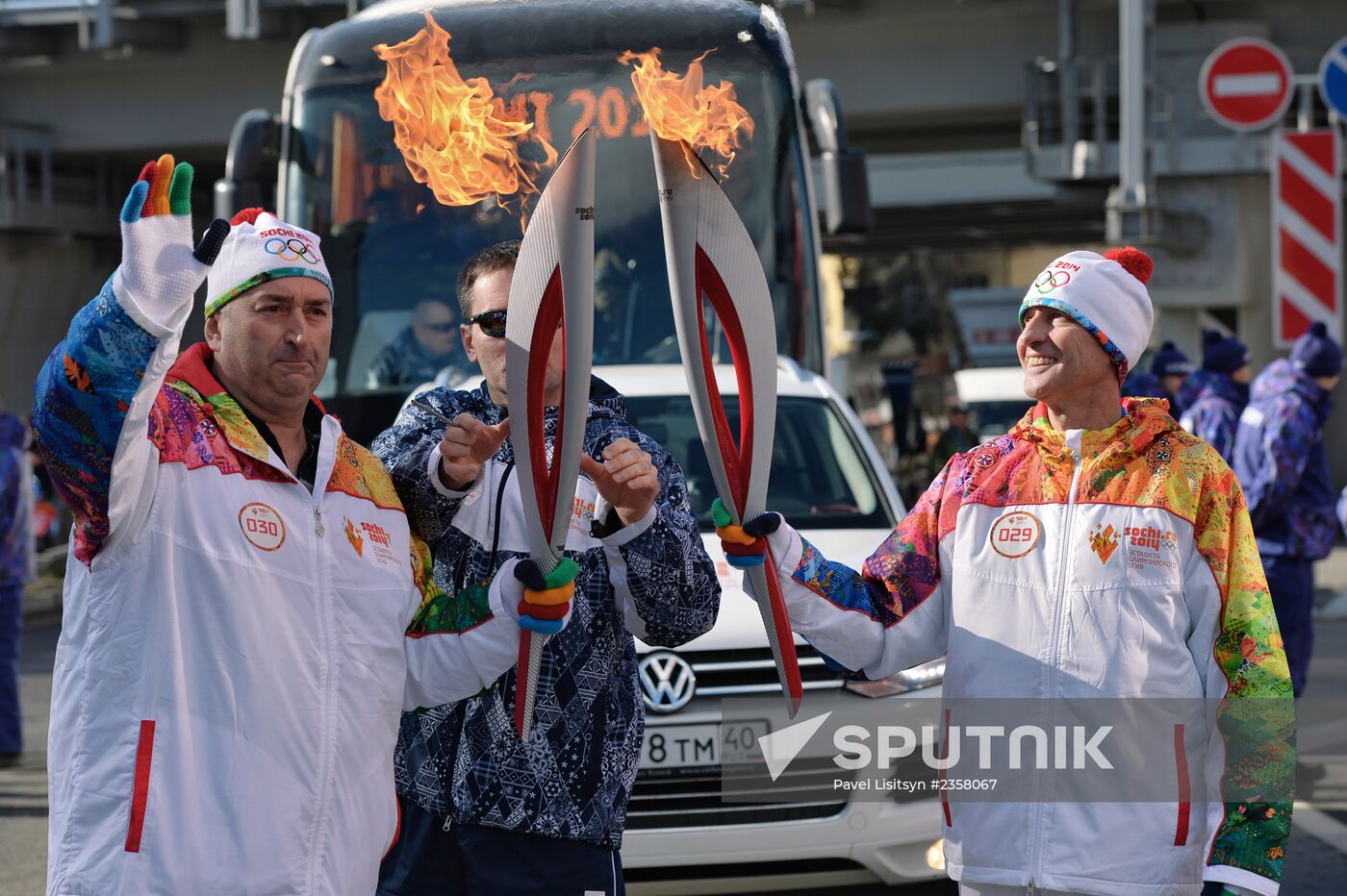 Olympic torch relay. Sochi. Day 2