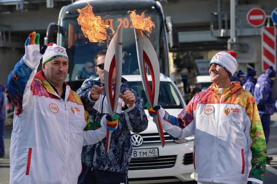 Olympic torch relay. Sochi. Day 2