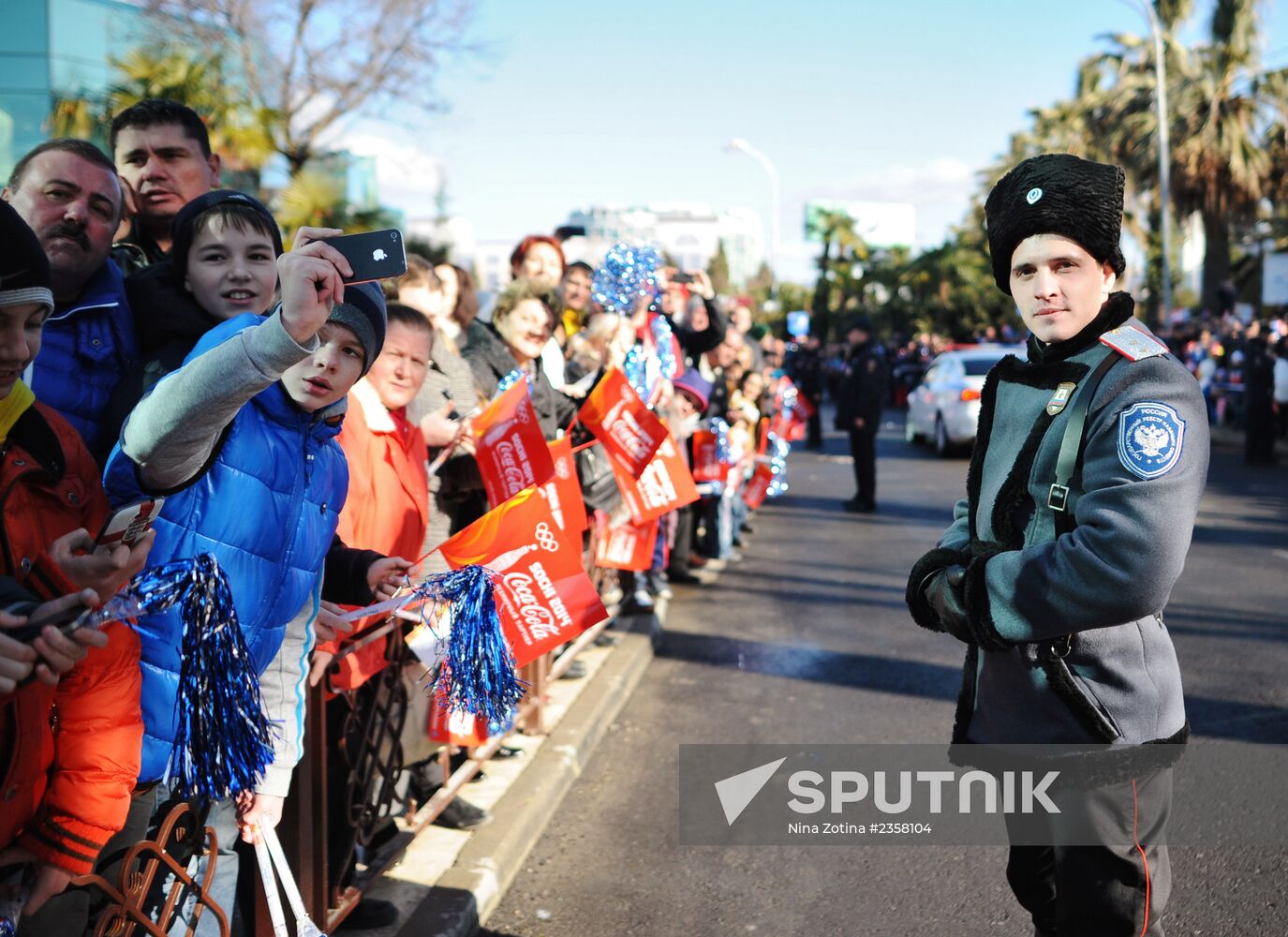 Olympic torch relay. Sochi. Day 2