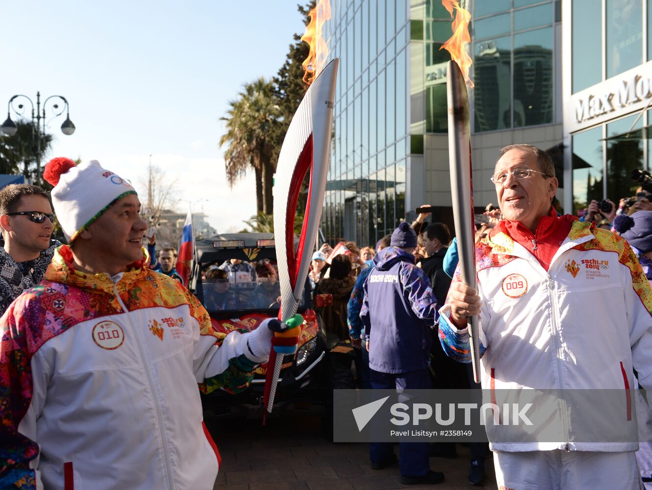Olympic torch relay. Sochi. Day 2