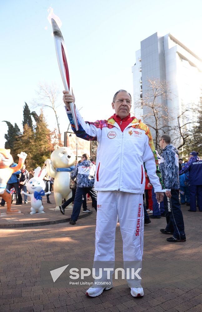 Olympic torch relay. Sochi. Day 2