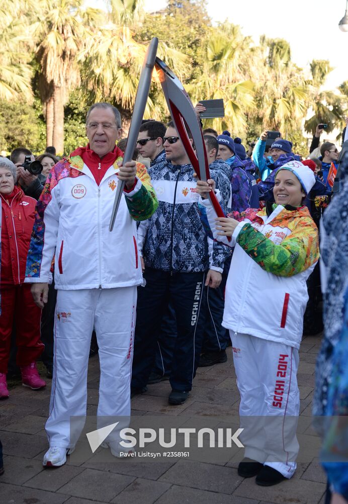 Olympic torch relay. Sochi. Day 2