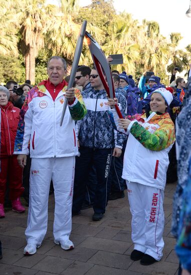 Olympic torch relay. Sochi. Day 2