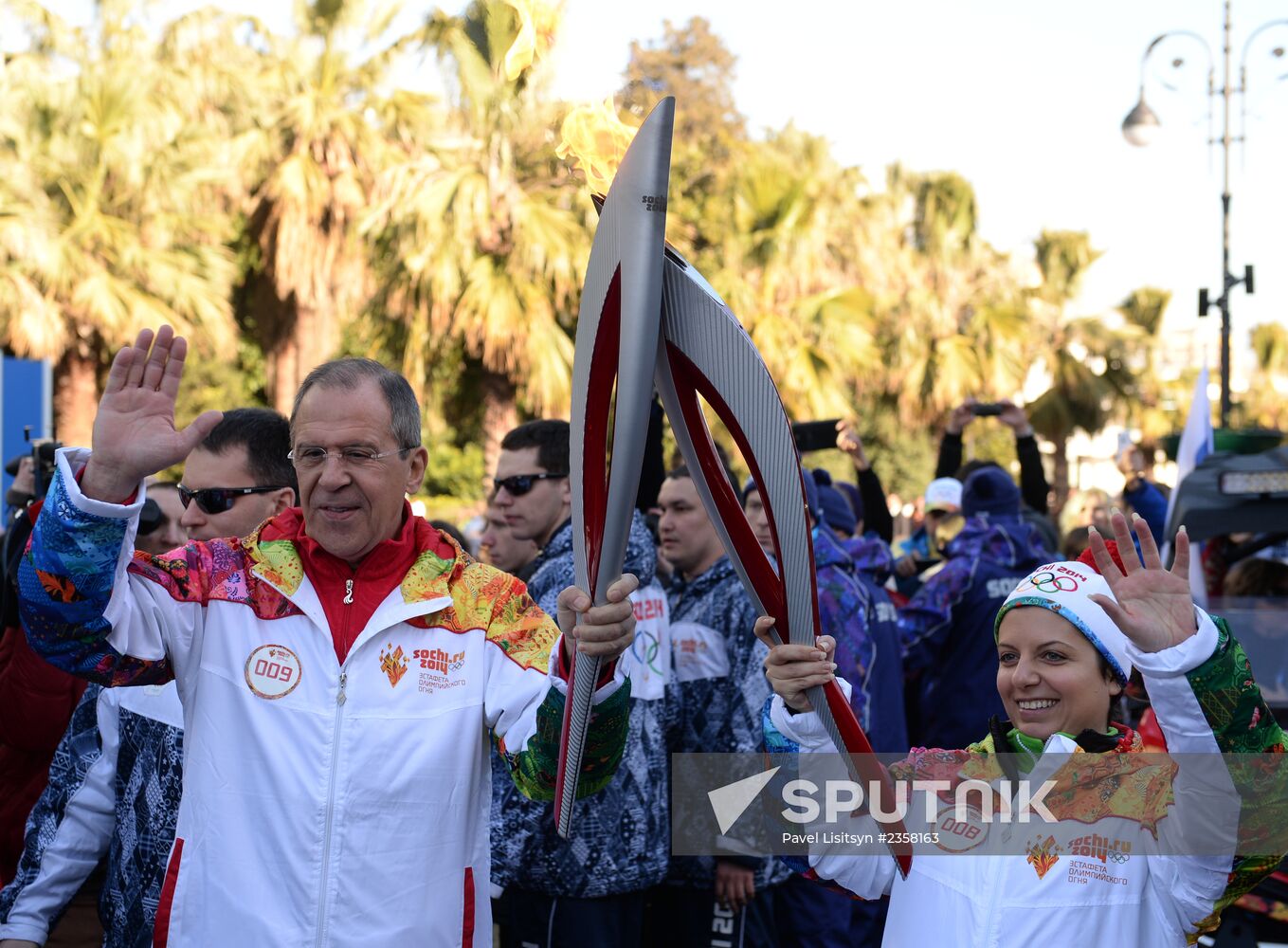 Olympic torch relay. Sochi. Day 2