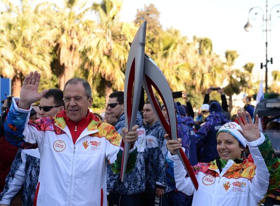 Olympic torch relay. Sochi. Day 2